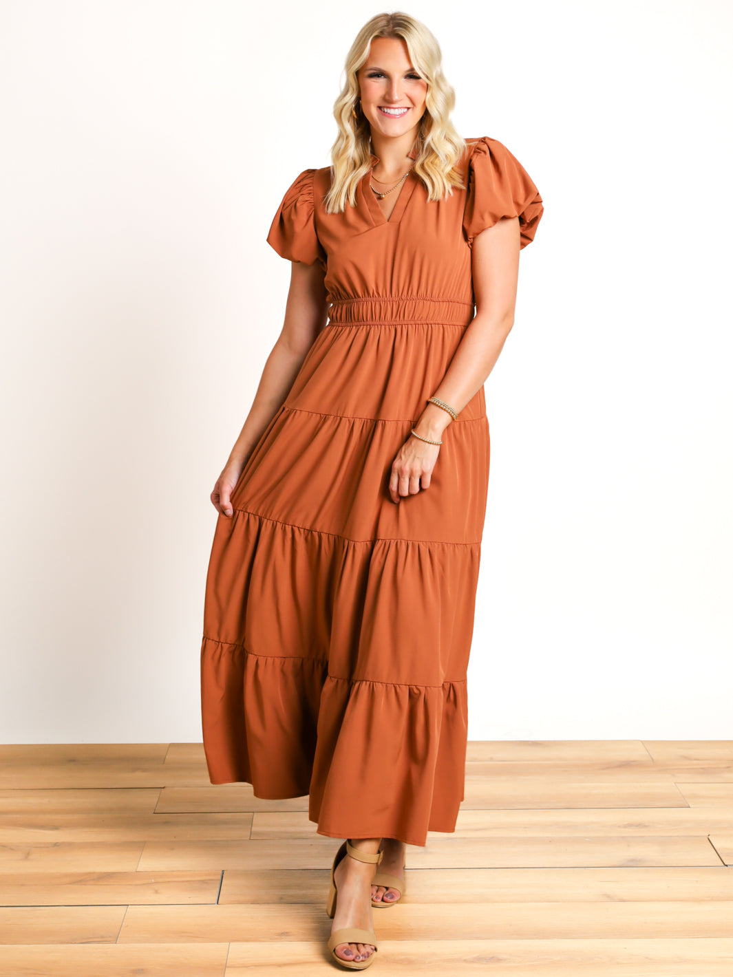 Spice Things Up Bubble Sleeve Tiered Maxi Dress – MOD ON TREND