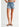 High Rise Split Hem Stretch Denim Short
