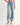 Two Toned Hem Seamed Slim Wide Leg Jean