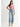 Two Toned Hem Seamed Slim Wide Leg Jean