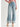 Two Toned Hem Seamed Slim Wide Leg Jean