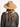 Model is wearing wide brim tan felt hat with brown faux leather band detail 
