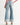 Two Toned Hem Seamed Slim Wide Leg Jean
