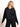 Model is wearing Black Spanx AirEssentials Half Zip Sweatshirt