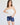 High Rise Side Slit Denim Shorts