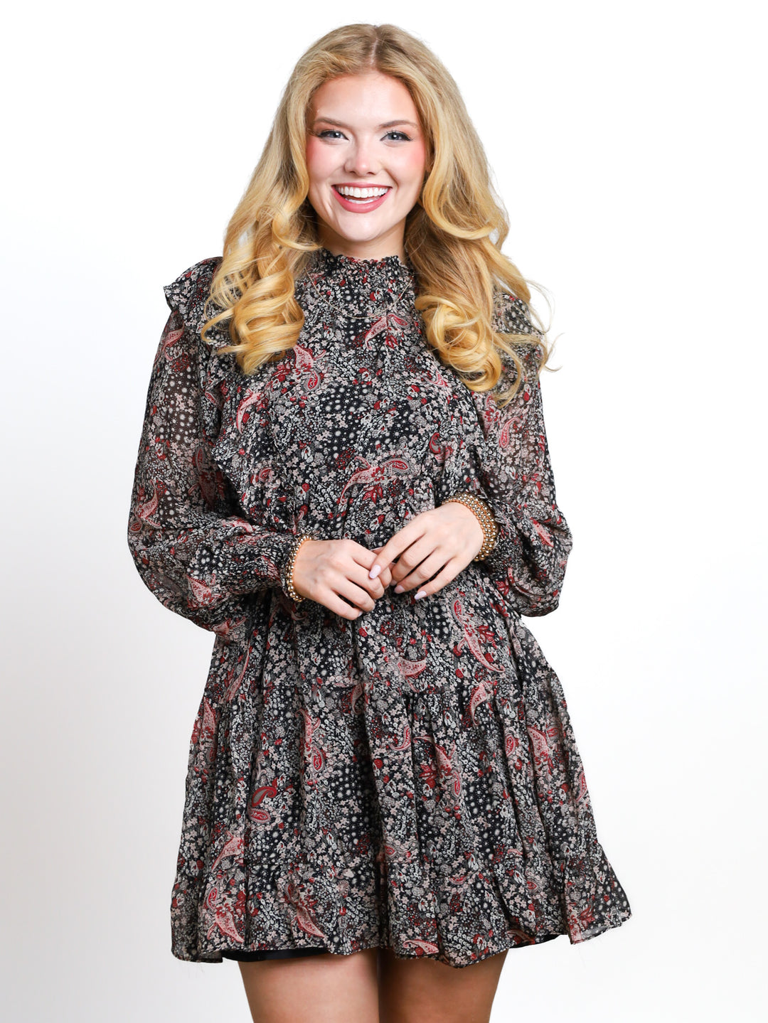 Rustic Dream Paisley Printed Mini Dress Final Sale MOD ON TREND