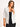 Model is wearing a white scrunch sleeve blazer.