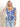 Summer Blues Flutter Sleeve Print Blouse