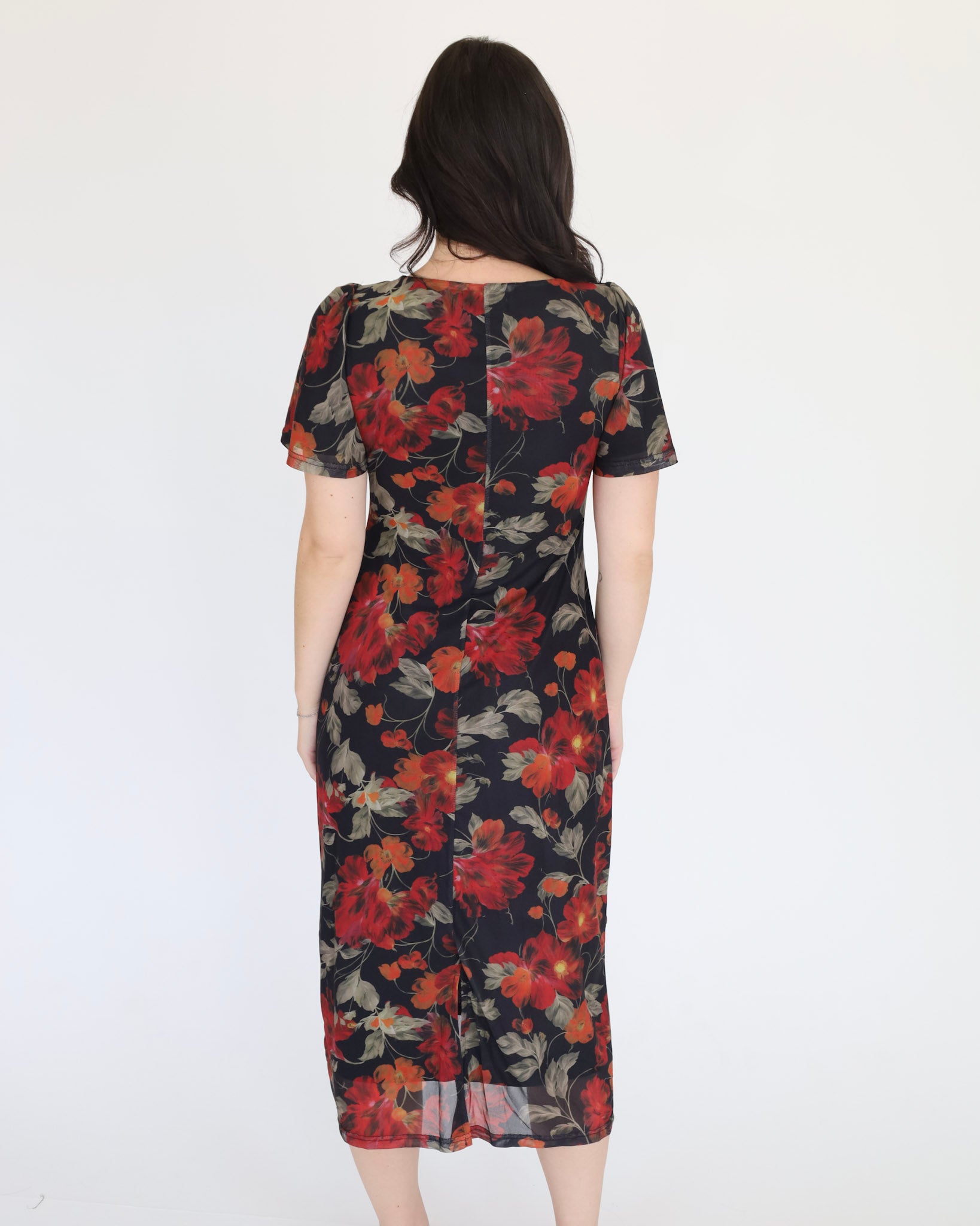 Floral Print Mesh Short Sleeve Dress – MOD ON TREND