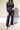 Contrast Stitch Ponte Wide Leg Pant