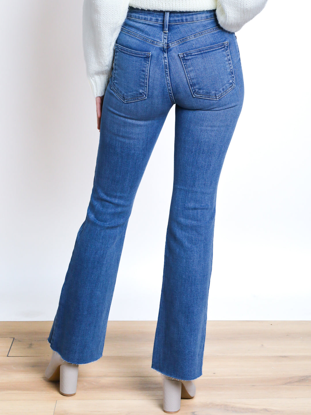 【HI FI FNK】(W) Encho Brushed Flare Jeans FRMUIC Black Flare Jeans Plus Size Jeans for Women Cowgirl
