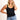 Model is wearing a long black seamless u-neck tank.