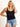 Model is wearing a long black seamless u-neck tank.