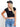 Model is wearing a black cap sleeve crop top. 