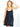 Model is wearing a washed black knit dress.