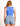 Model is wearing a royal blue high neck crop tank.