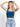 Model is wearing a blue square neck cropped tank.
