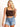 Model is wearing a brown square neck tank. 