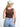 Model is wearing a light brown square neck nikibiki tank.