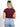 Model is wearing a maroon short sleeve v-neck top.