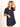 Model is wearing a washed black denim pocket dress.